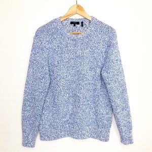 Theory  Blue and white crewneck pullover sweater